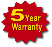 5 year warranty